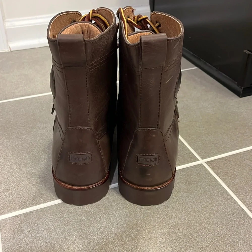 Polo Ralph Lauren Ranger County Boots Strap brown smooth leather Mens Size 12